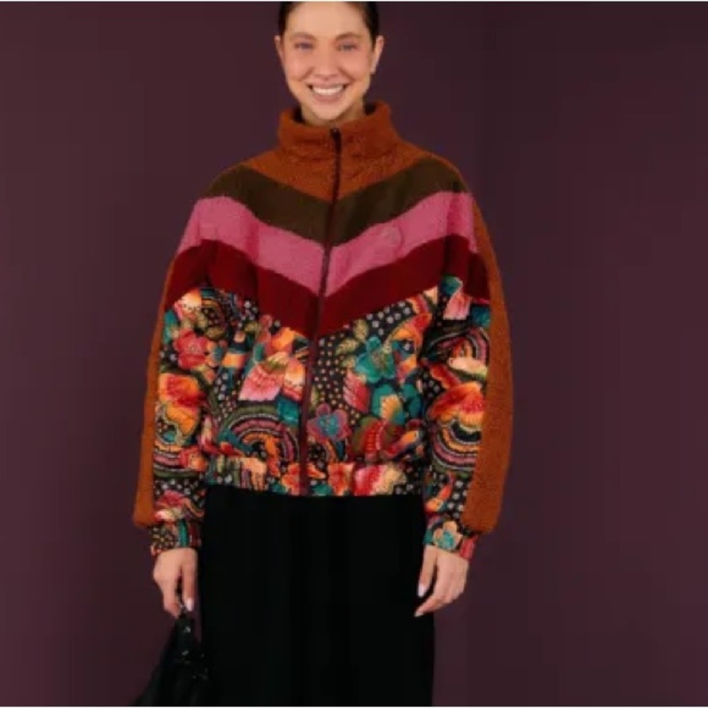 Farm Rio | Toucanfly Reversible Quilted Floral Bouclé Jacket | Sz XS - Picture 10 of 14